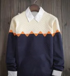 Men's Geometry Color Matching Sweater