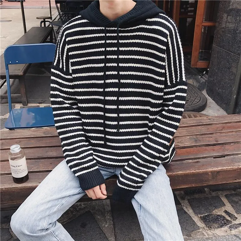 Men's Hooded Loose Long Sleeve Sweater