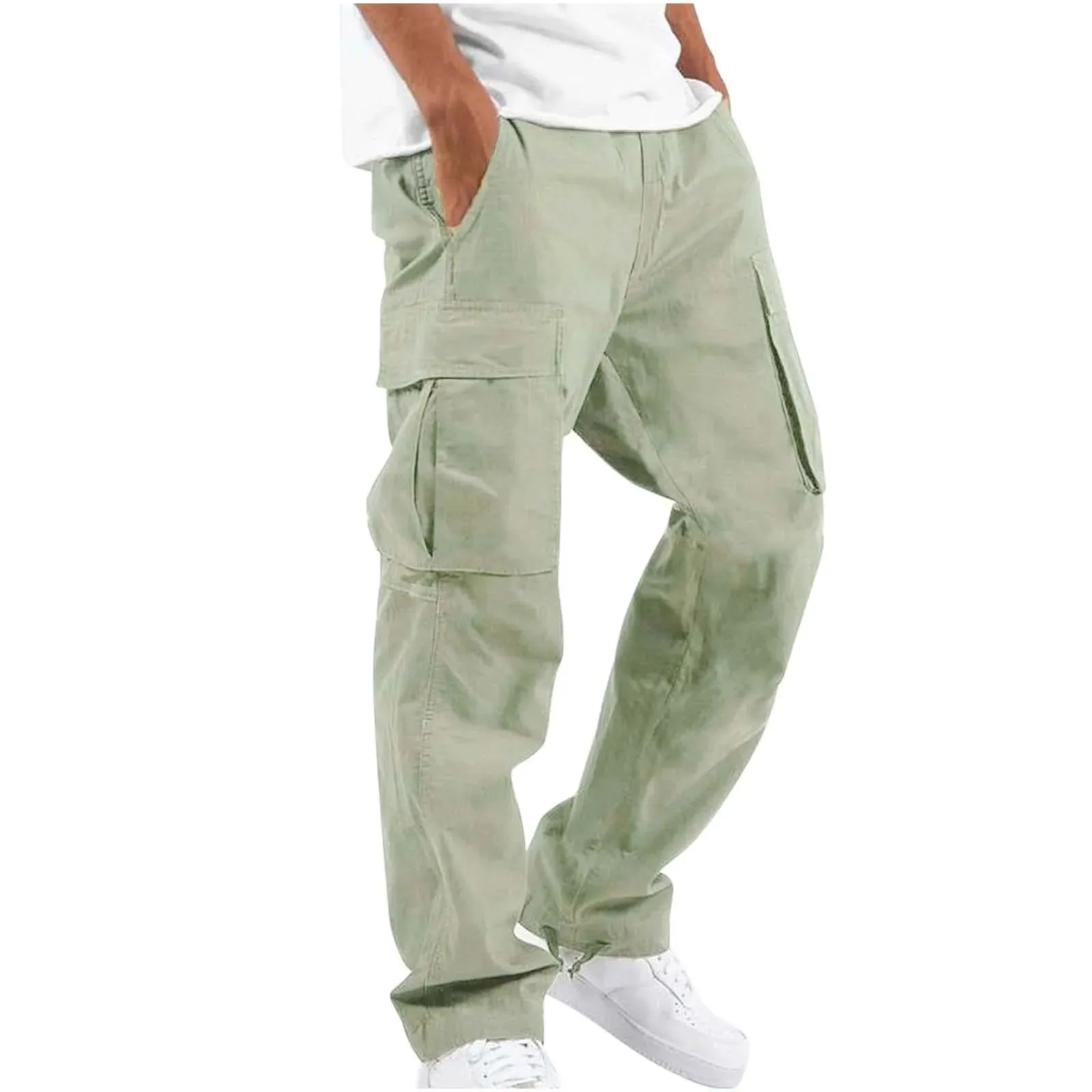 Men's Overalls Drawstring Multi-pocket Casual Pants