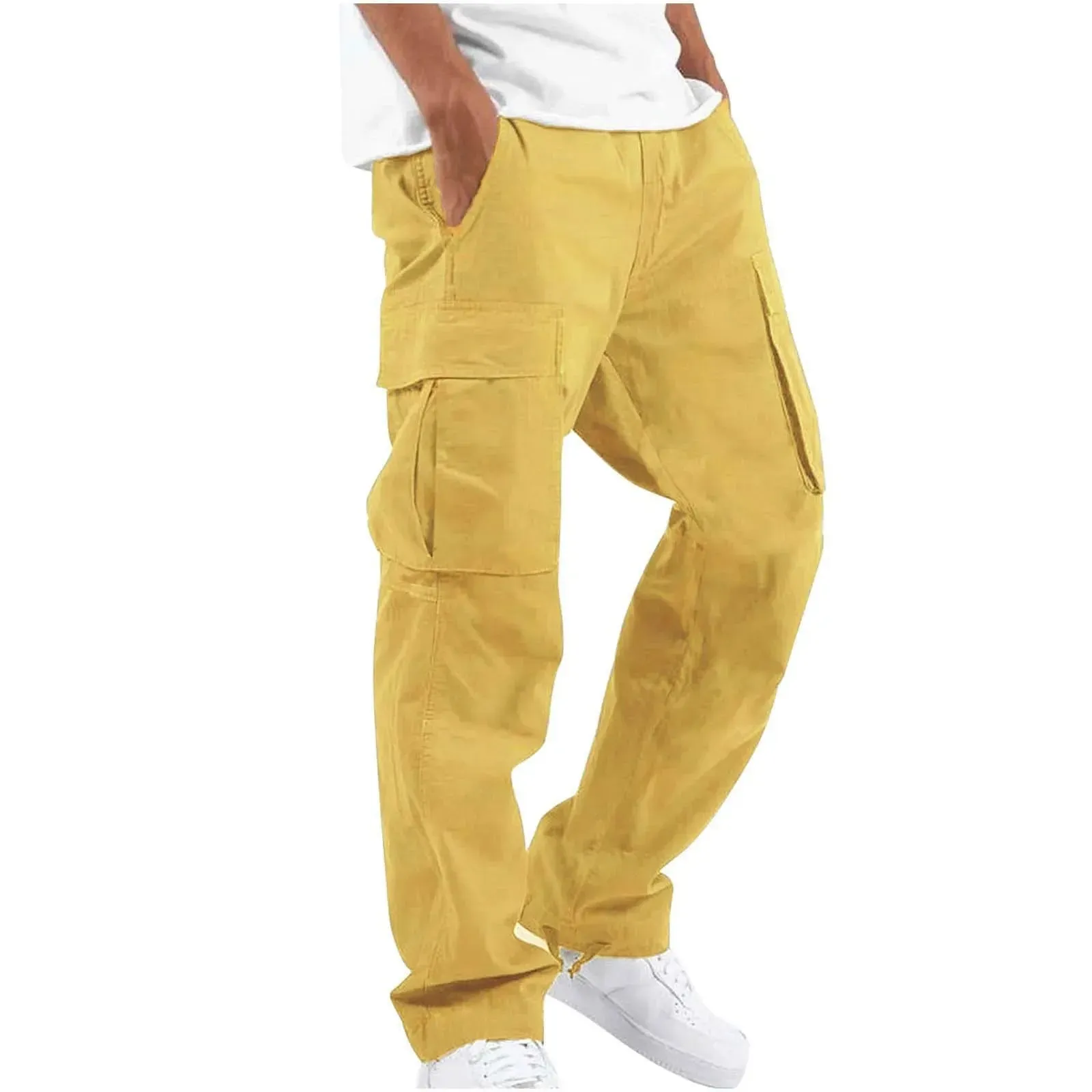 Men's Overalls Drawstring Multi-pocket Casual Pants