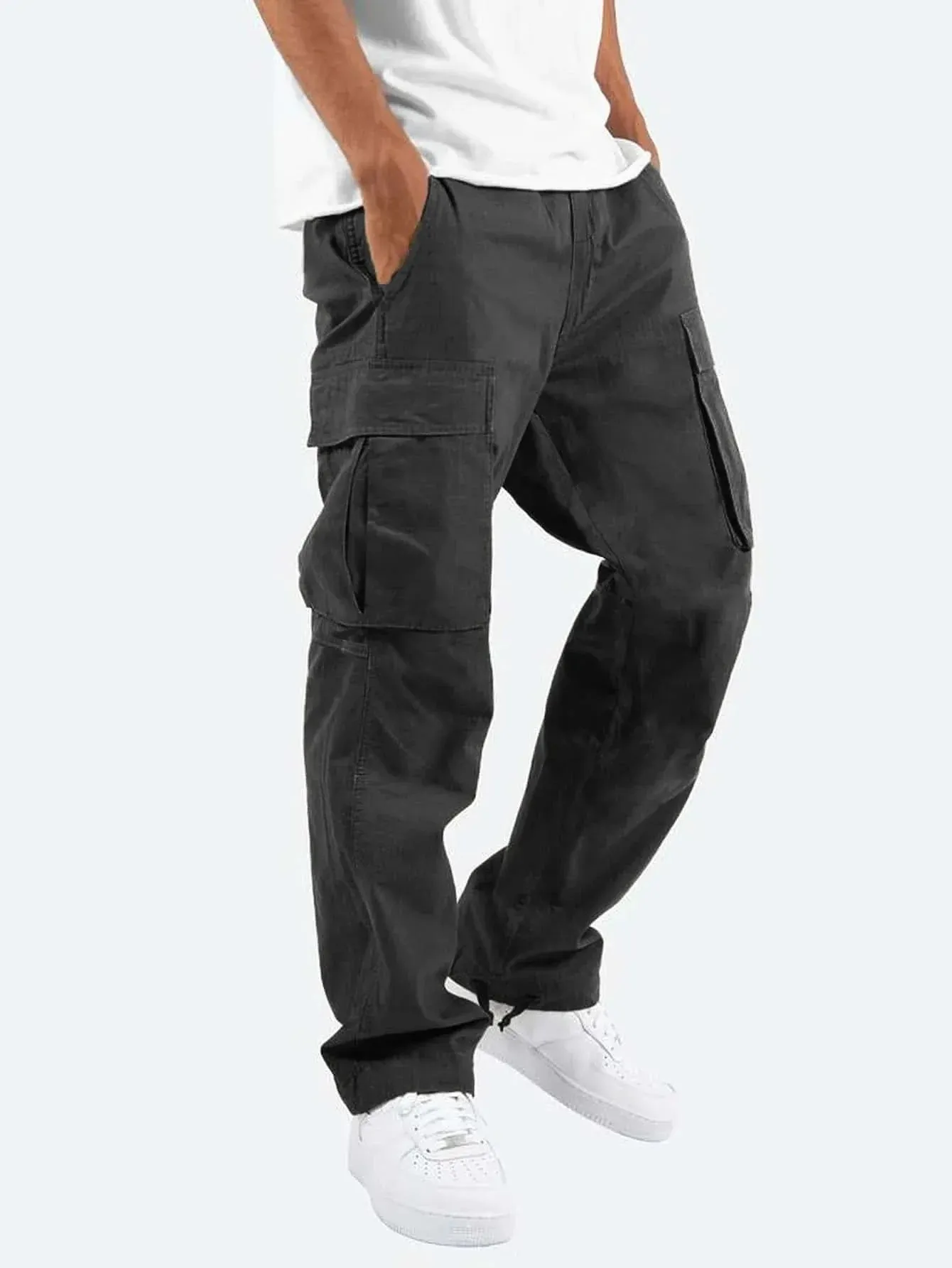 Men's Overalls Drawstring Multi-pocket Casual Pants
