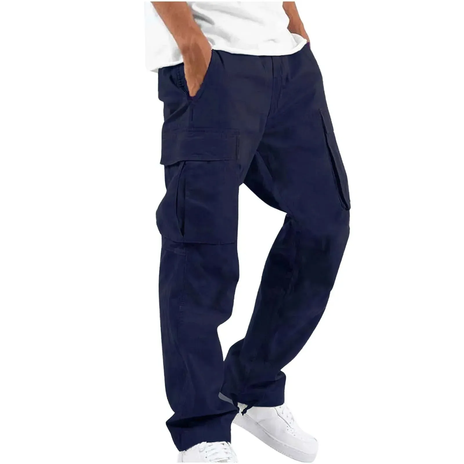 Men's Overalls Drawstring Multi-pocket Casual Pants