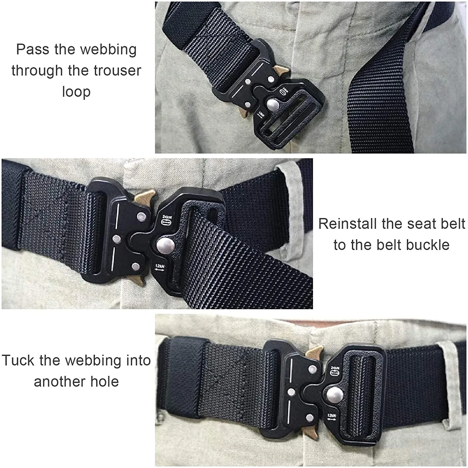 Men's Tactical Nylon Belt Heavy Duty Military Belts for Men Utility Work Belt with Molle Pouch