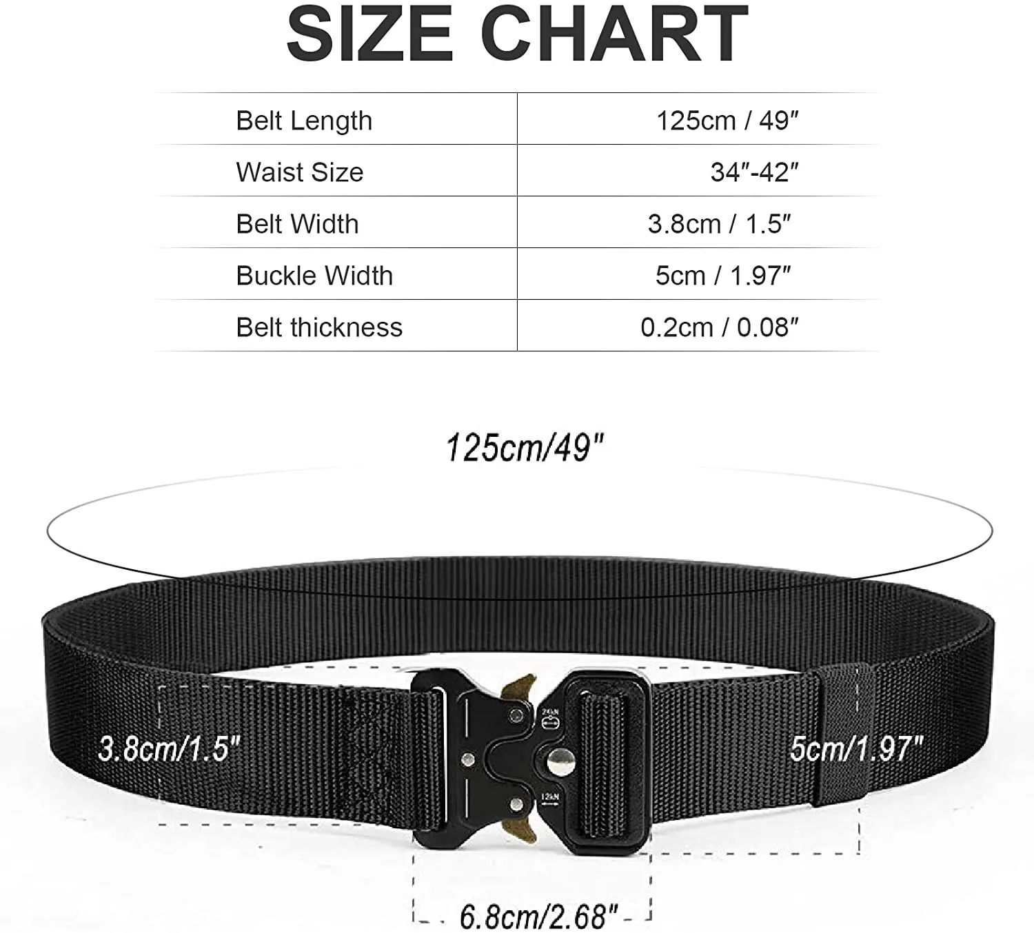 Men's Tactical Nylon Belt Heavy Duty Military Belts for Men Utility Work Belt with Molle Pouch