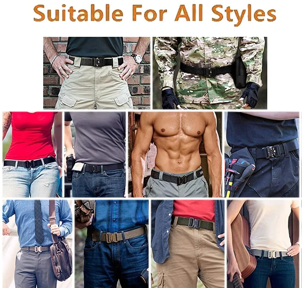 Men's Tactical Nylon Belt Heavy Duty Military Belts for Men Utility Work Belt with Molle Pouch