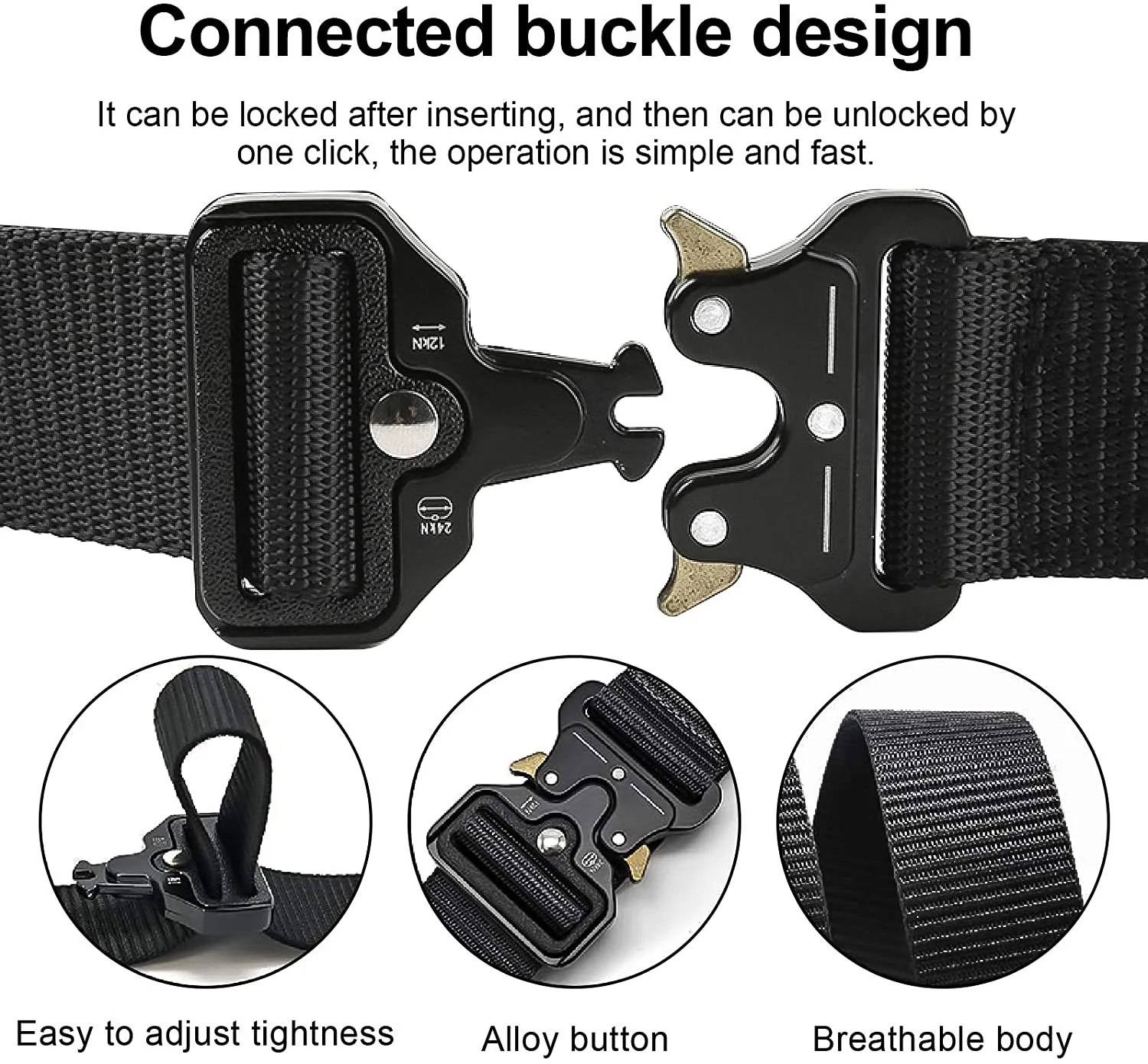 Men's Tactical Nylon Belt Heavy Duty Military Belts for Men Utility Work Belt with Molle Pouch