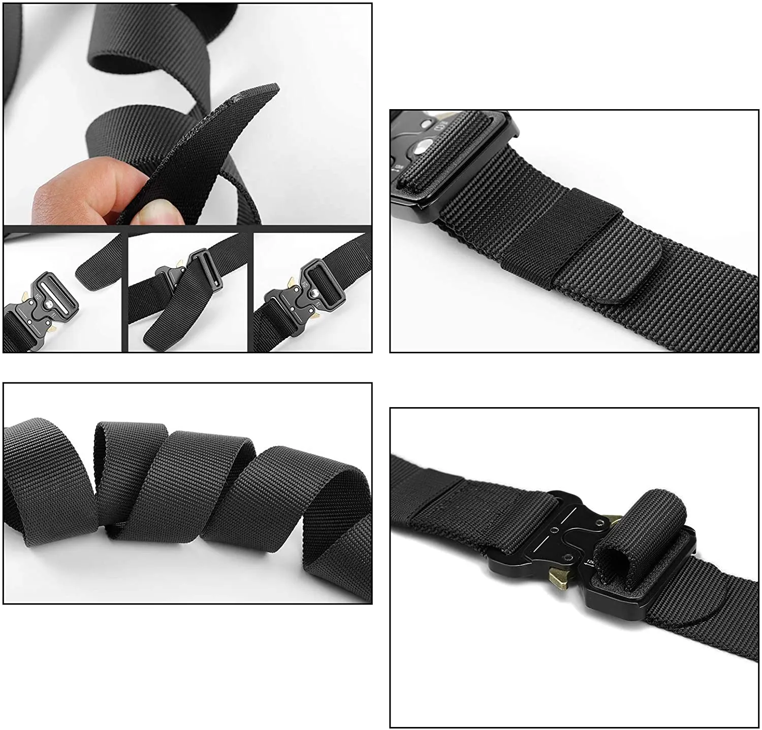 Men's Tactical Nylon Belt Heavy Duty Military Belts for Men Utility Work Belt with Molle Pouch
