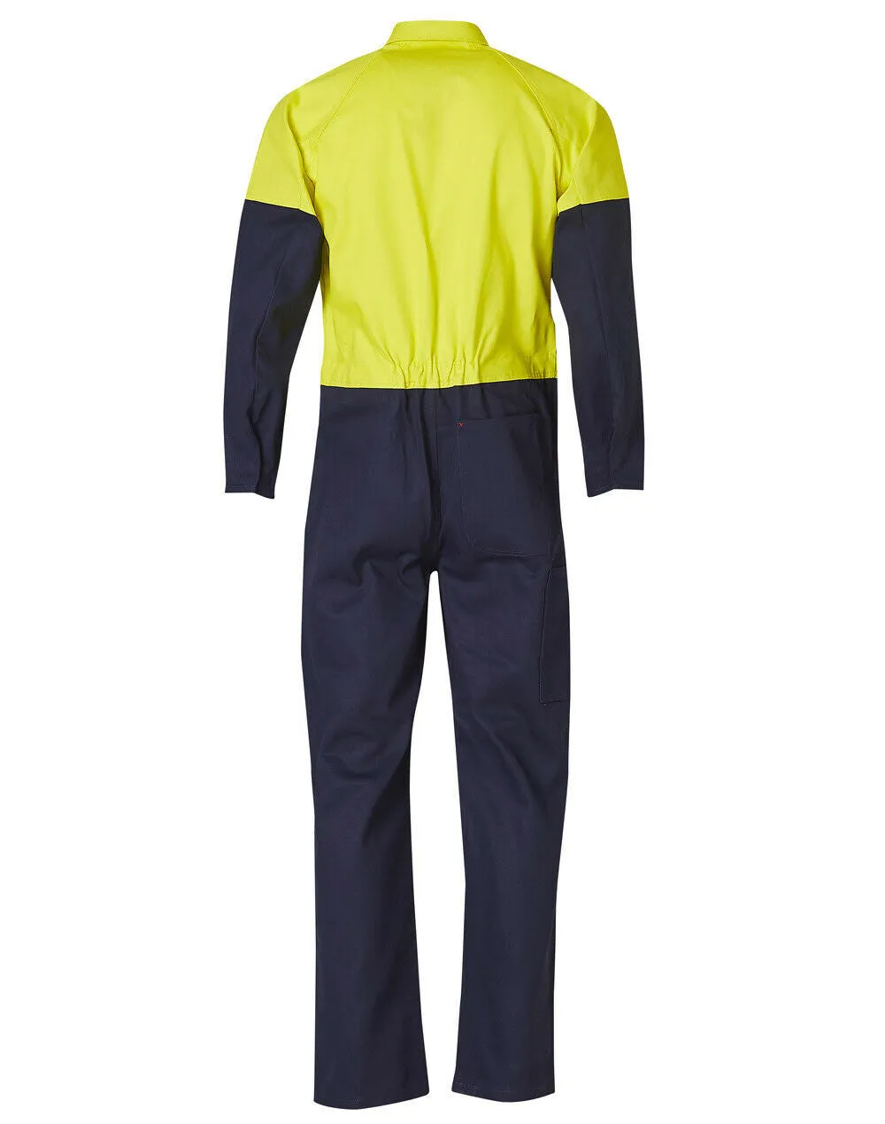 Mens Two Tone Coverall Regular Work Overalls Yellow Navy