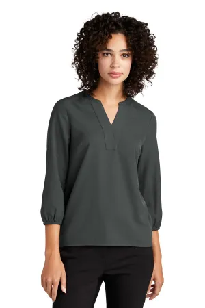 Mercer Mettle Women's Stretch Crepe 3/4-Sleeve Blouse MM2011 Anchor Grey