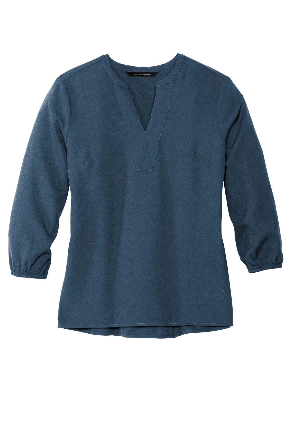 Mercer Mettle Women's Stretch Crepe 3/4-Sleeve Blouse MM2011 Insignia Blue