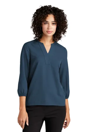 Mercer Mettle Women's Stretch Crepe 3/4-Sleeve Blouse MM2011 Insignia Blue