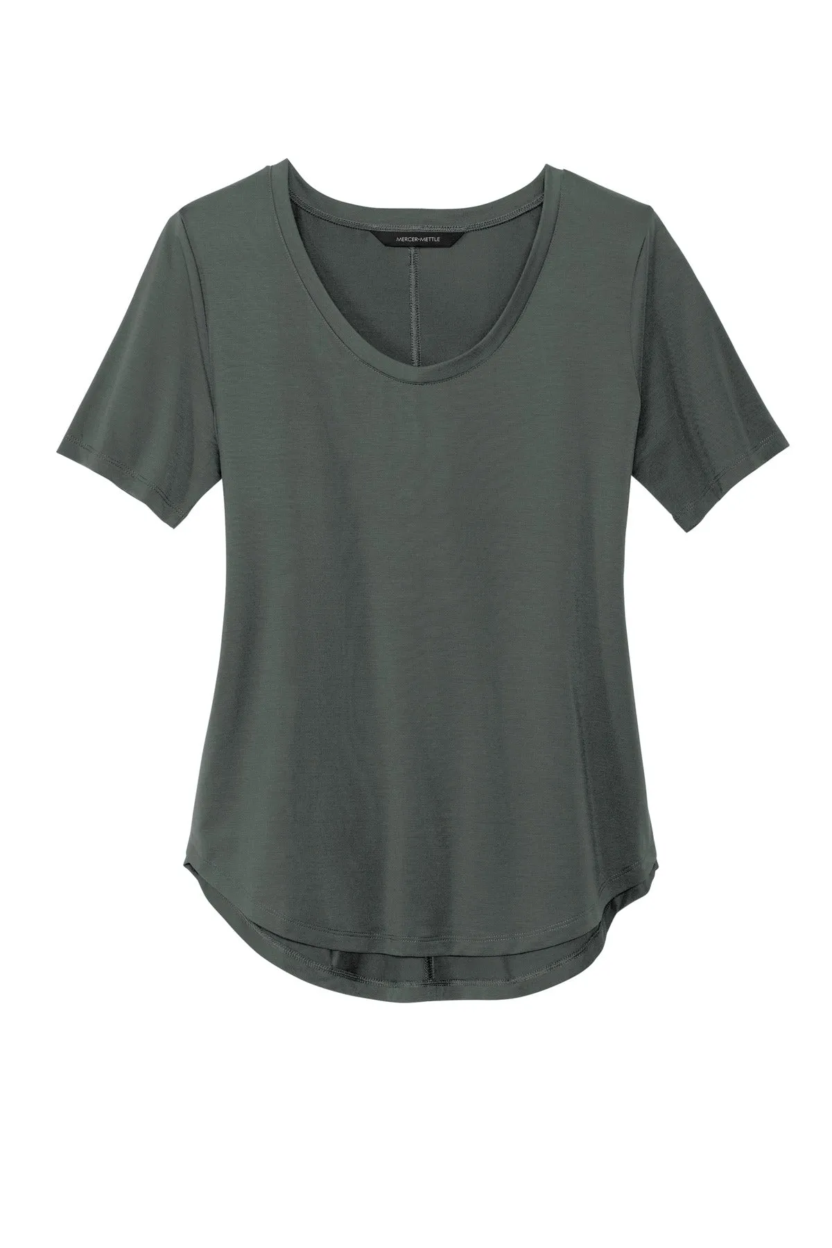 Mercer Mettle Women's Stretch Jersey Relaxed Scoop MM1017 Anchor Grey