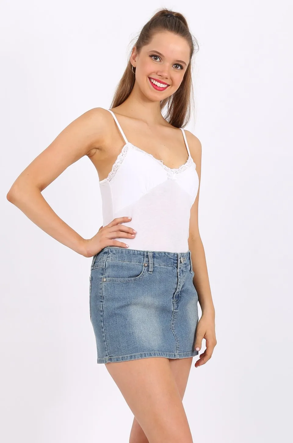 MISS PINKI Kamila Denim Mini Skirt light blue