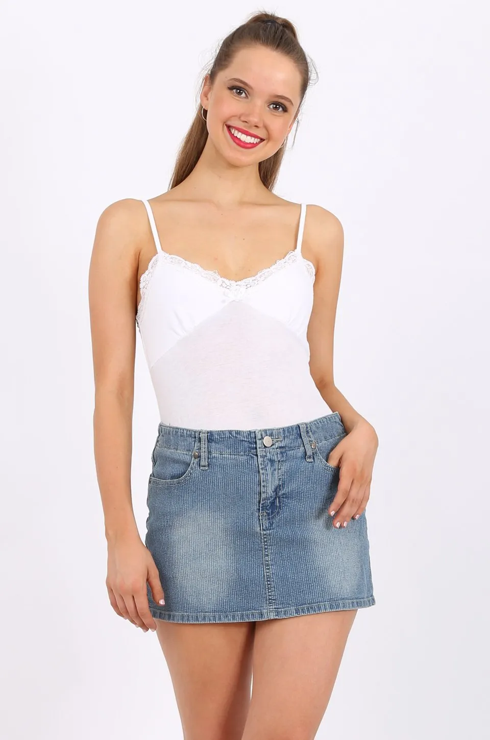 MISS PINKI Kamila Denim Mini Skirt light blue
