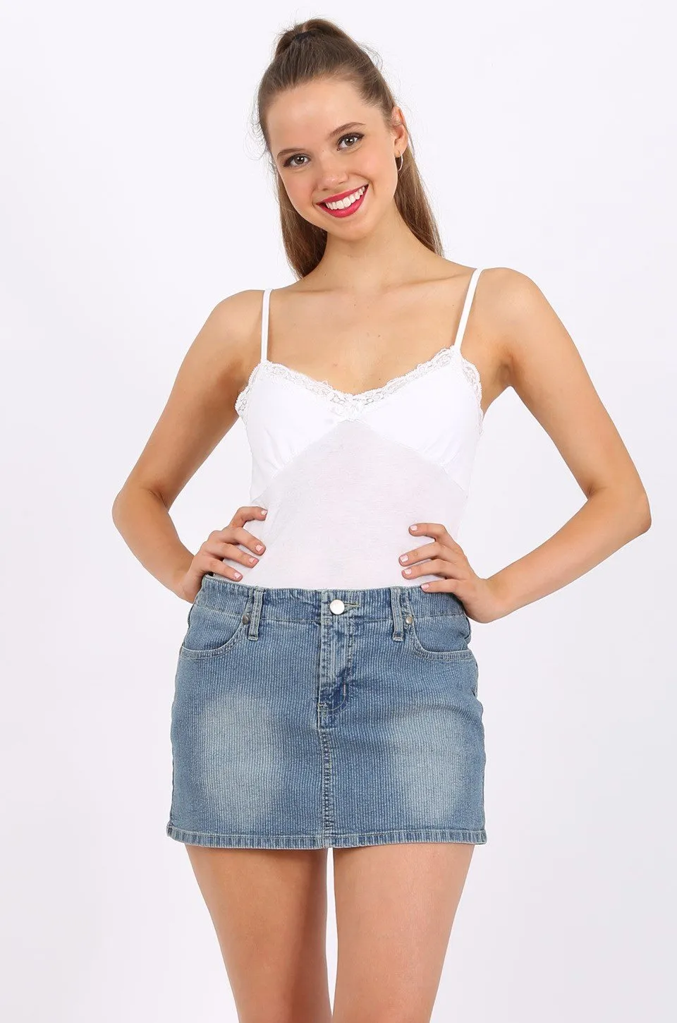 MISS PINKI Kamila Denim Mini Skirt light blue