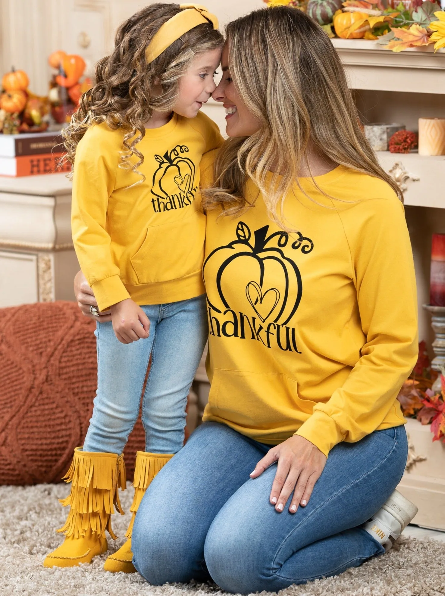 Mommy and Me Thankful Pouch Top