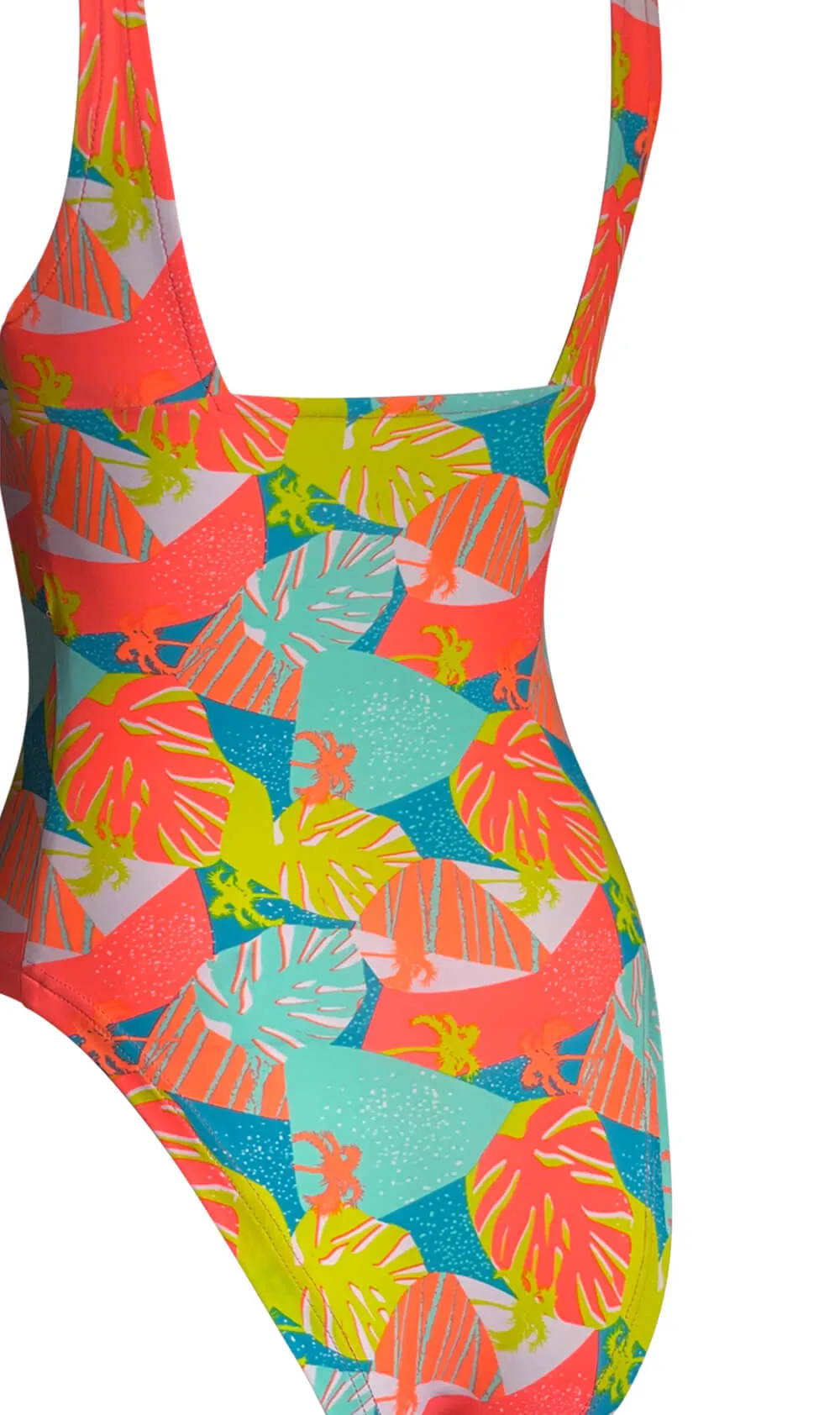 Multi-Colored Leaf Print Sleeveless Bodysuit