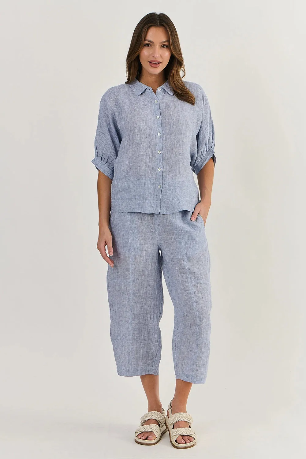 Naturals by O & J Linen Top in Delta Gauze Ga471
