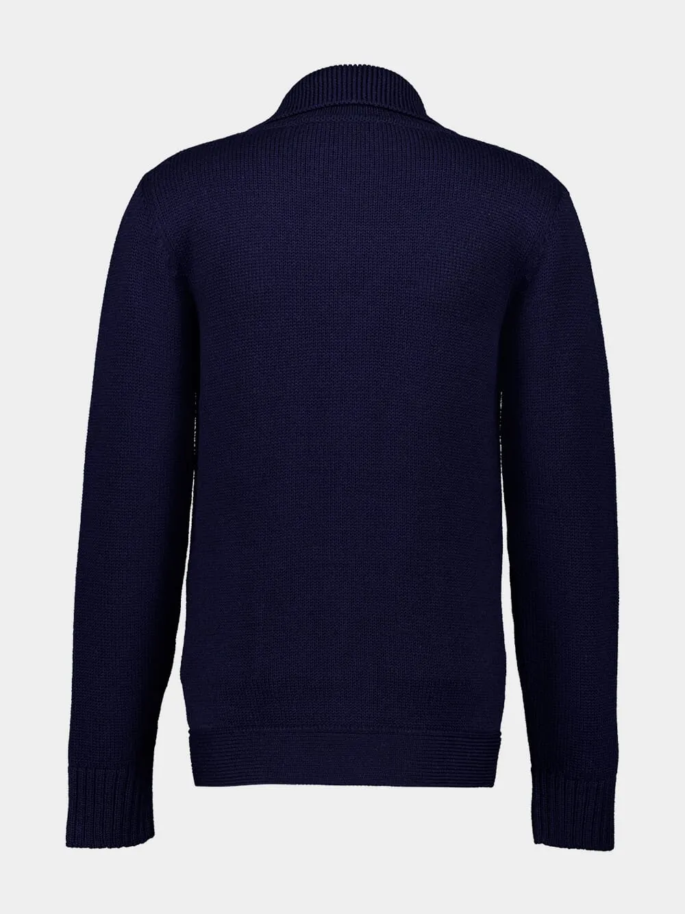 Navy Loose-Fit Wool and Cotton Cardigan