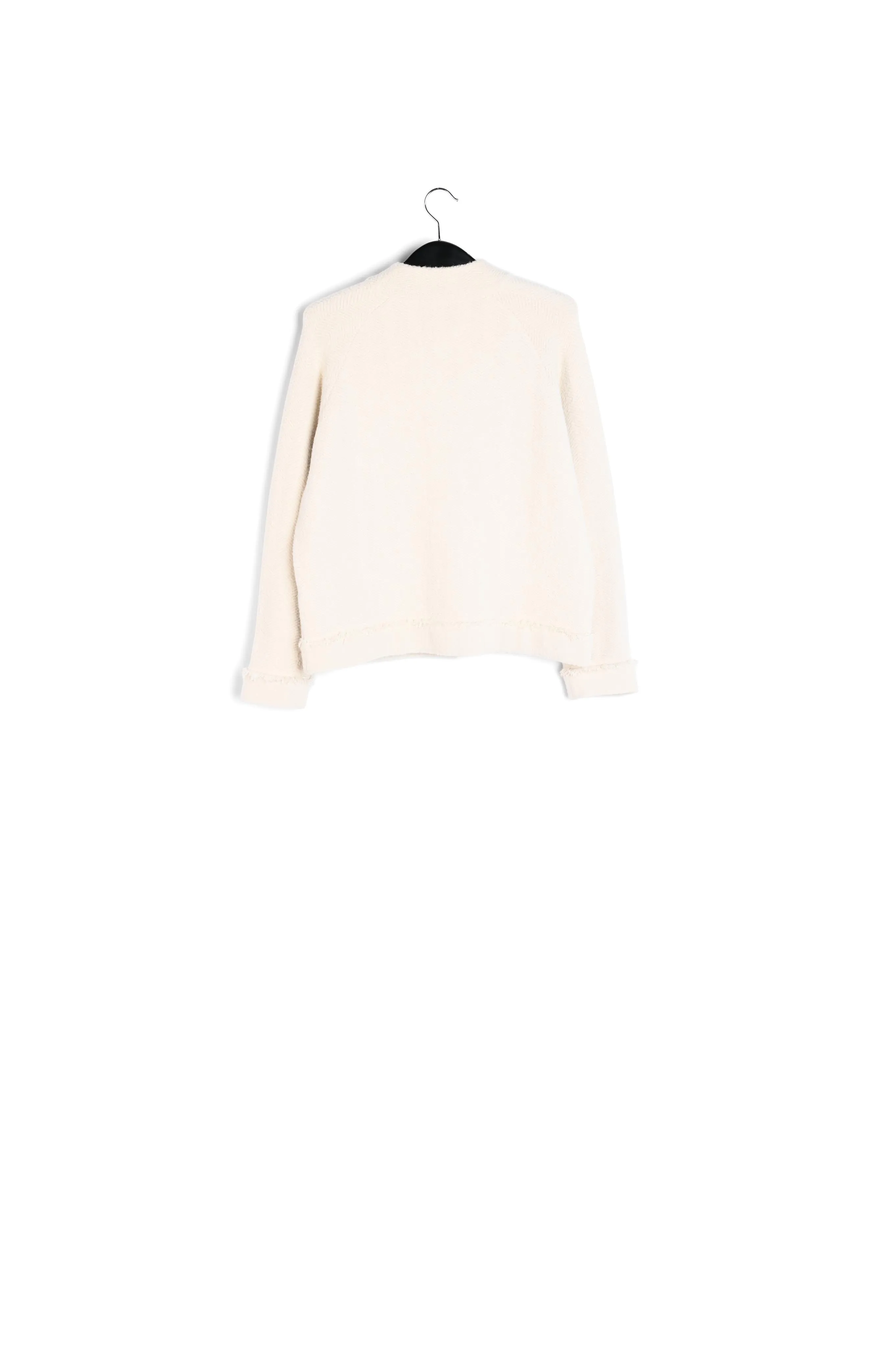 Off-white knitted short jacket with lurex details