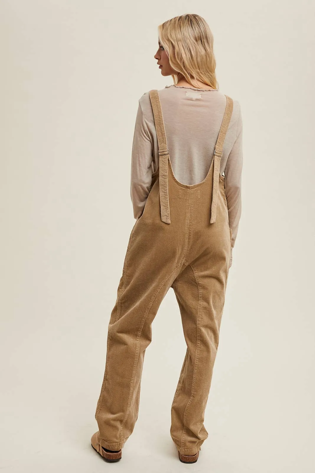 OPEN BACK CORDUROY JUMPSUIT