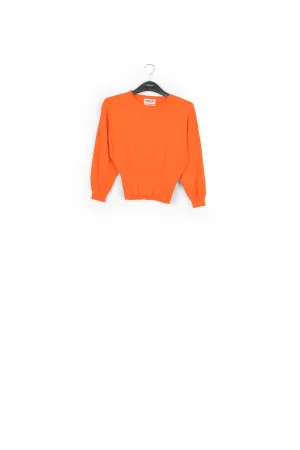 Orange knitted sweater with fitted waist