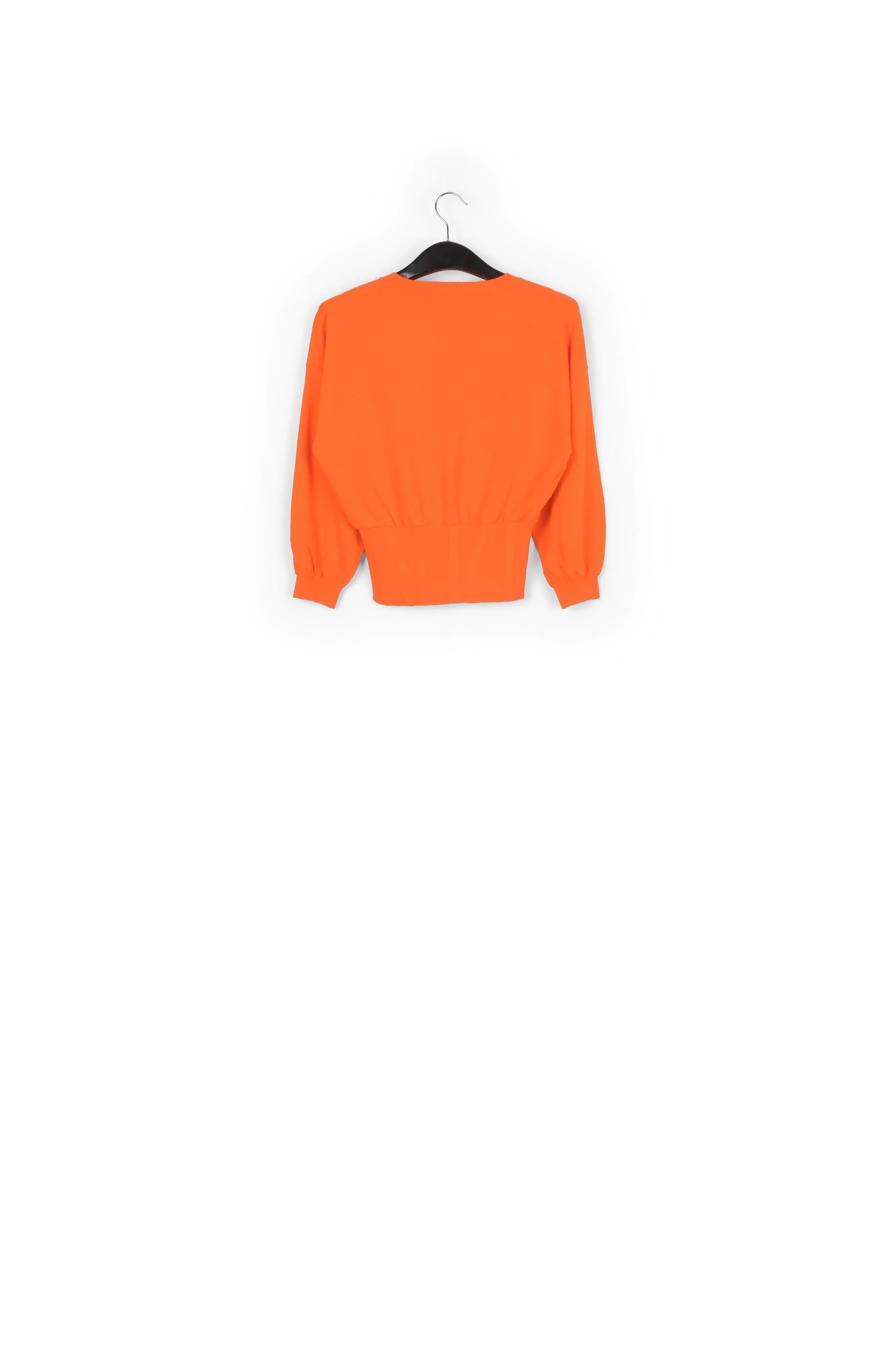 Orange knitted sweater with fitted waist
