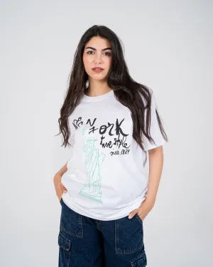 Oversized Women T-Shirt NewYork Printed