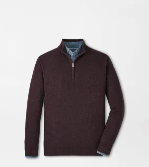 Peter Millar Mens Classic Fit Nevis Twisted Quarter-Zip - MIDNIGHT CANOPY