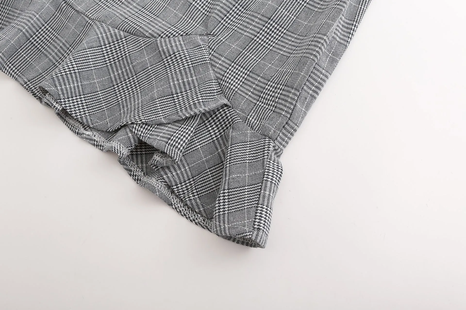 Plaid Fashion Versatile Lotus Leaf Skirt