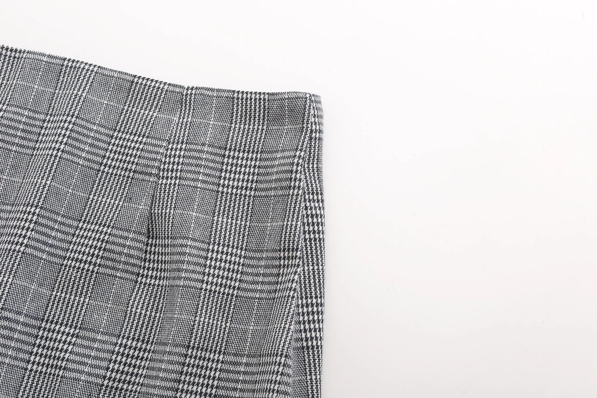 Plaid Fashion Versatile Lotus Leaf Skirt
