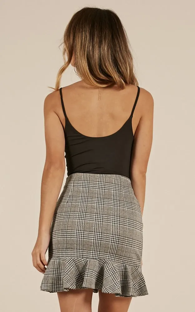 Plaid Fashion Versatile Lotus Leaf Skirt