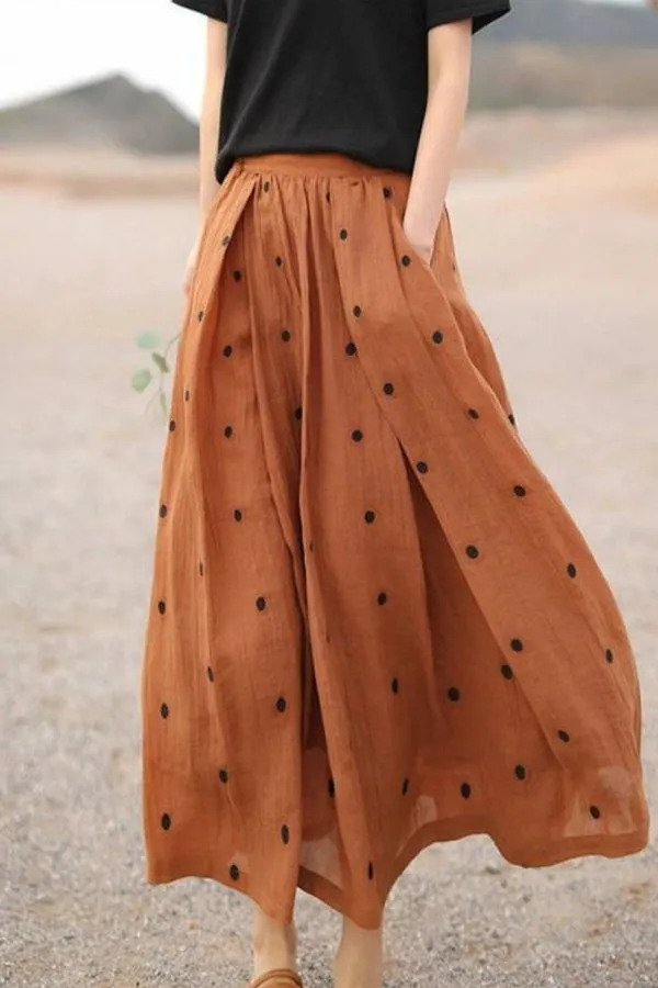 Polka Dots Printing Skirt