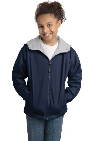 Port Authority Youth Team Jacket.  YJP56 Bright Navy/ Light Oxford