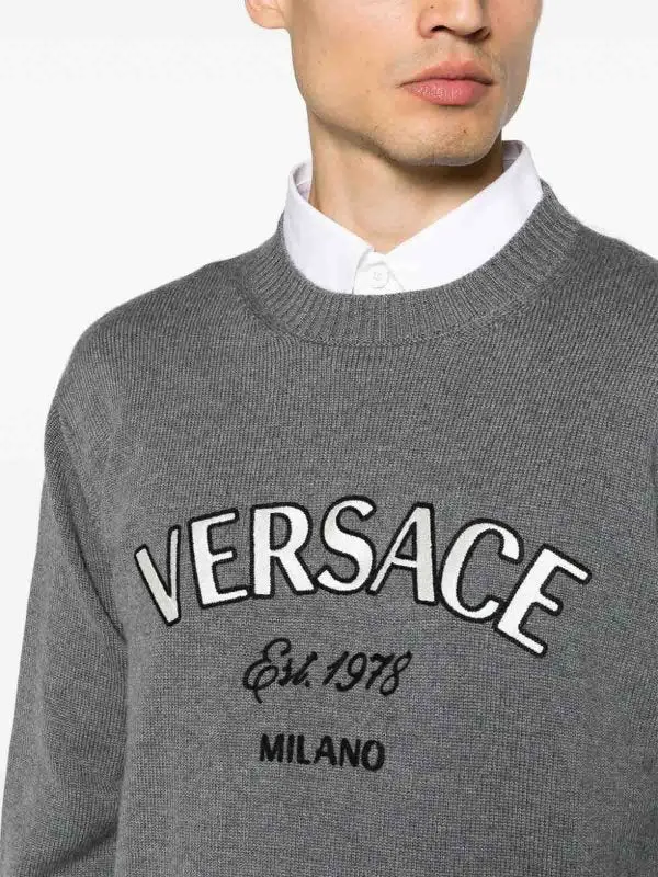 Premium Milano Stamp Embroidered Wool Jumper