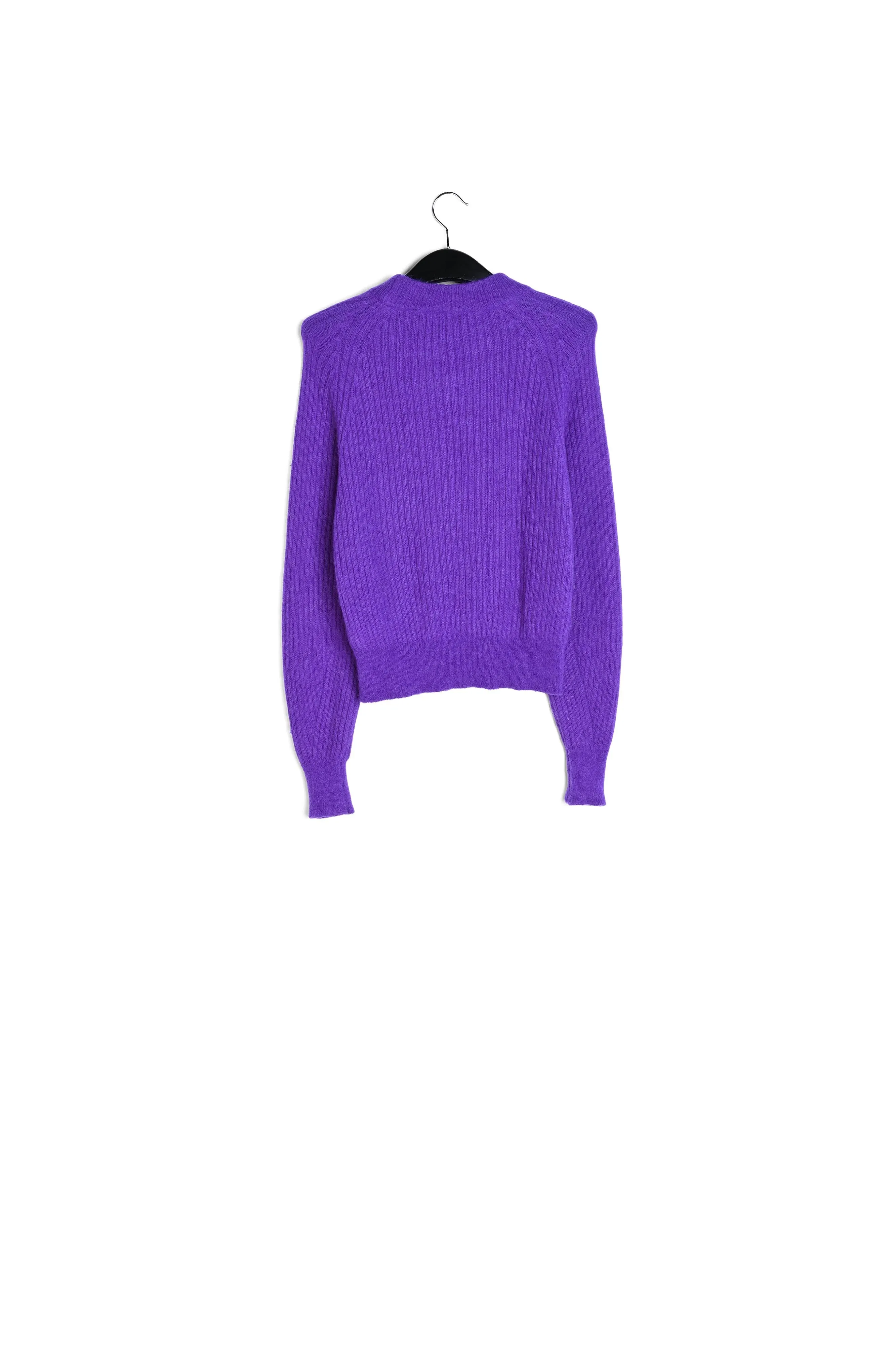Purple fitted knit sweater