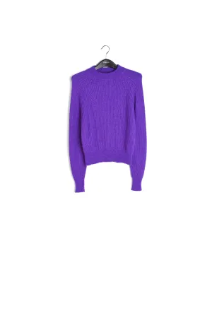 Purple fitted knit sweater