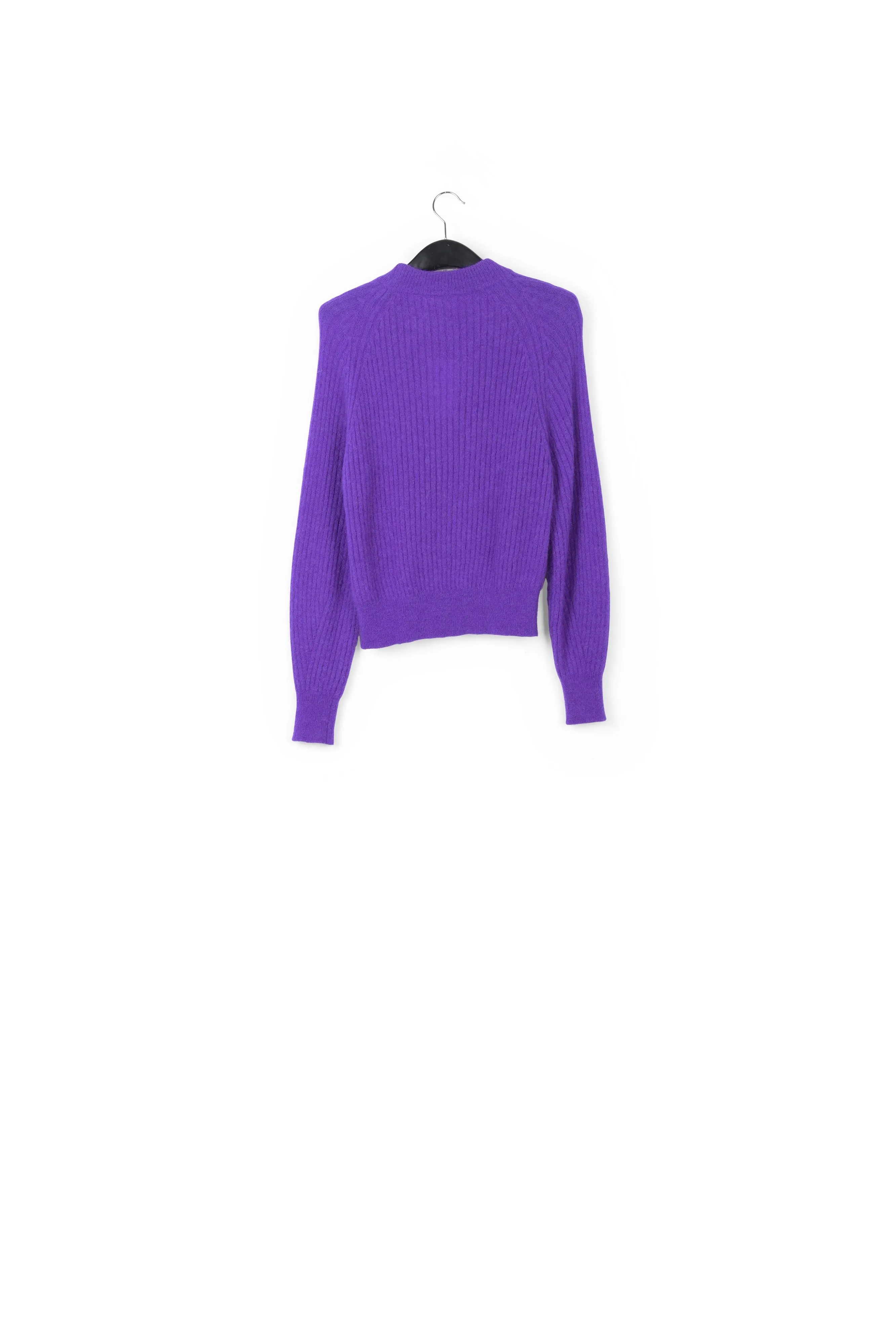 Purple fitted knit sweater