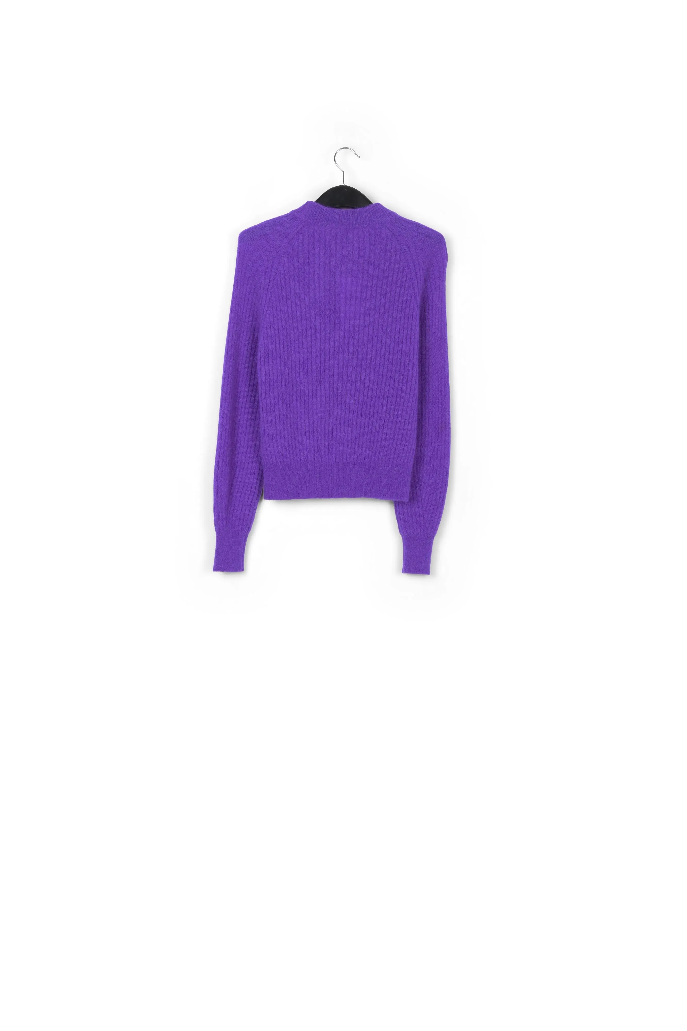 Purple fitted knit sweater
