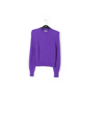 Purple fitted knit sweater