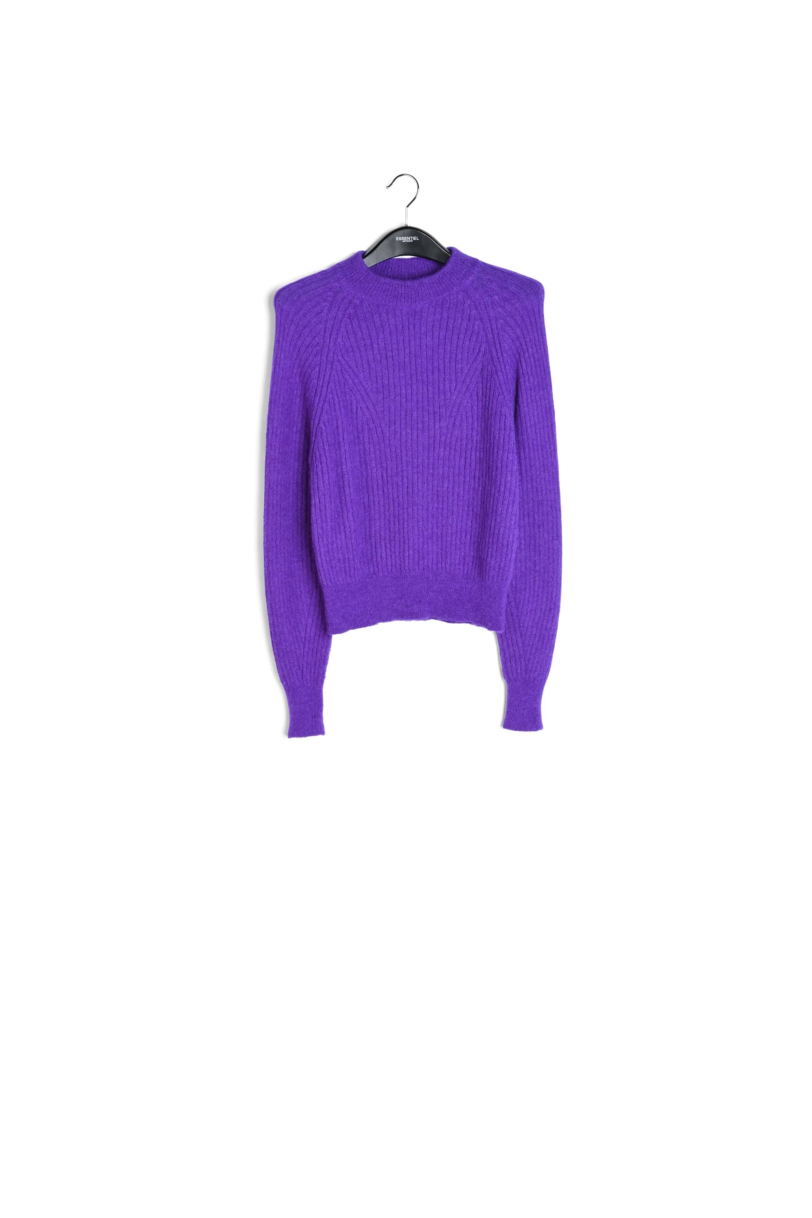 Purple fitted knit sweater