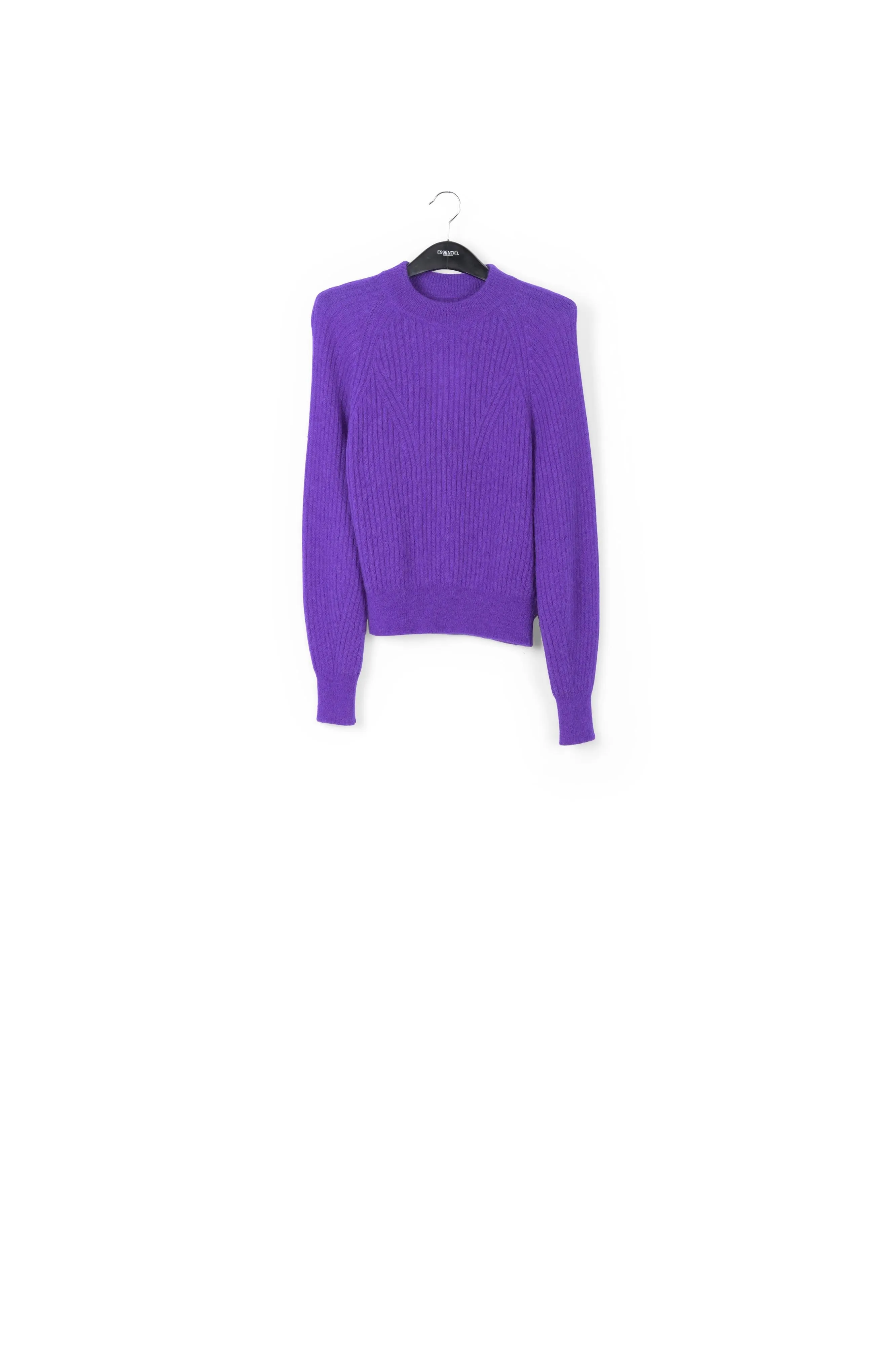 Purple fitted knit sweater
