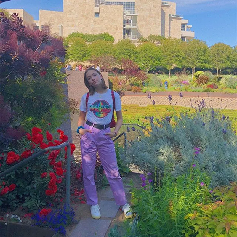 "PURPLE SIDE POCKET" OVERALLS PANTS K050301
