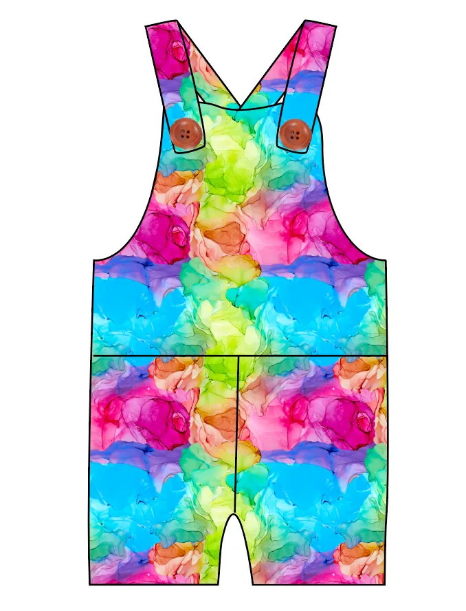 Rainbow Splash Overalls and Shortalls