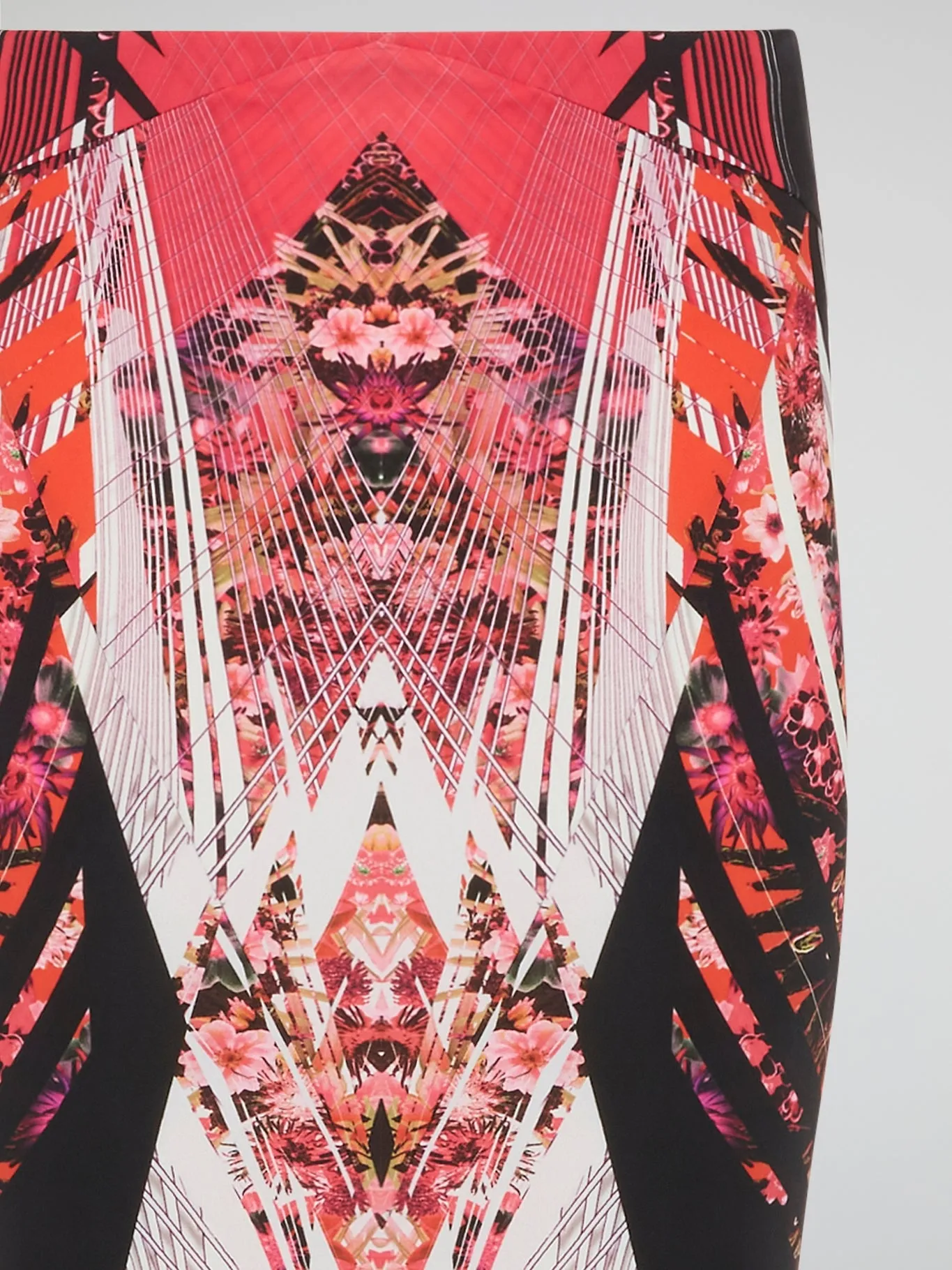 Red Printed Maxi Skirt