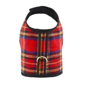 Red Tartan Plaid Brushed Cotton Dog Cat Vest Harness