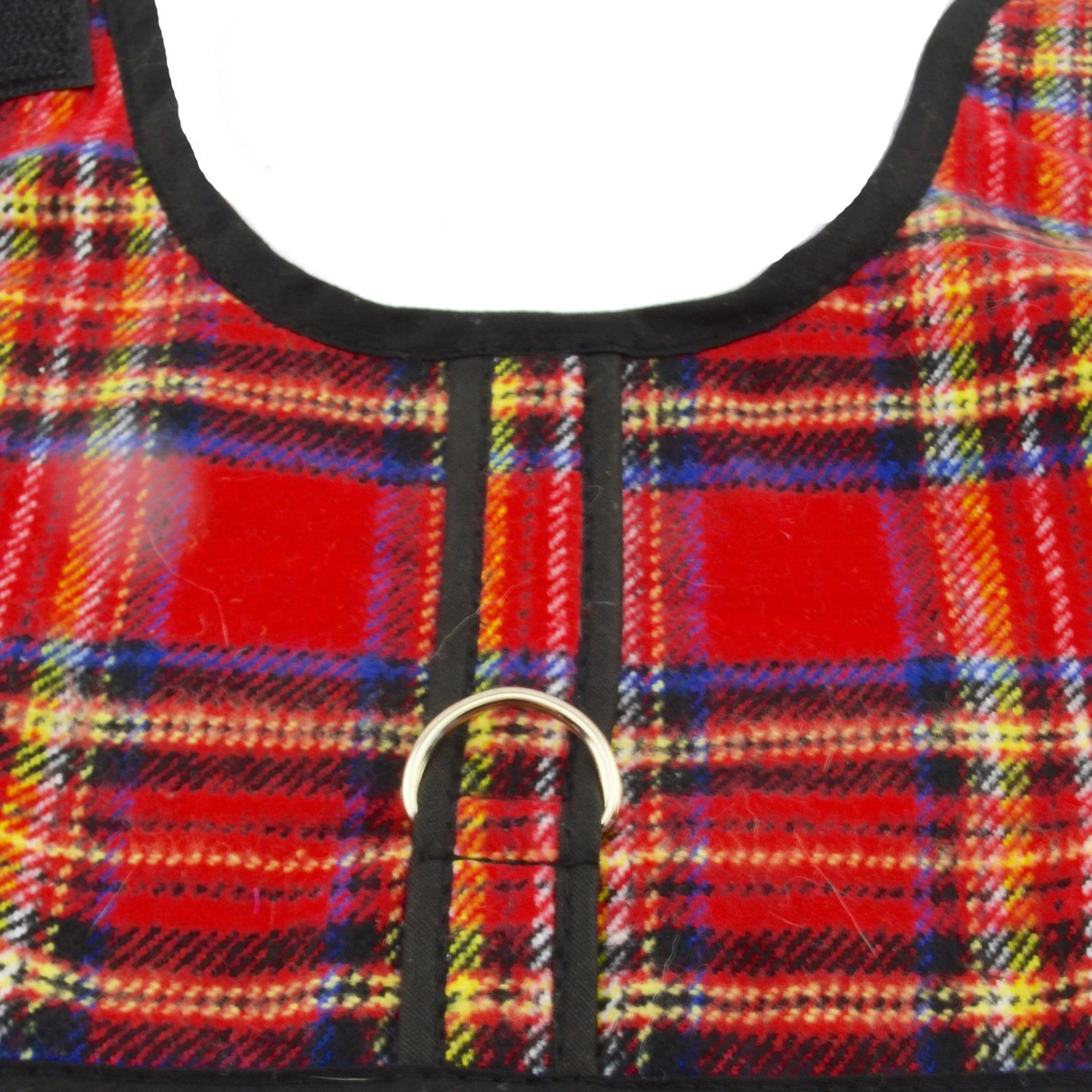 Red Tartan Plaid Brushed Cotton Dog Cat Vest Harness