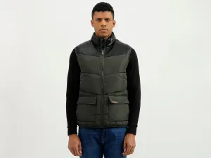 Regular Fit Mock Neck Solid Jacket