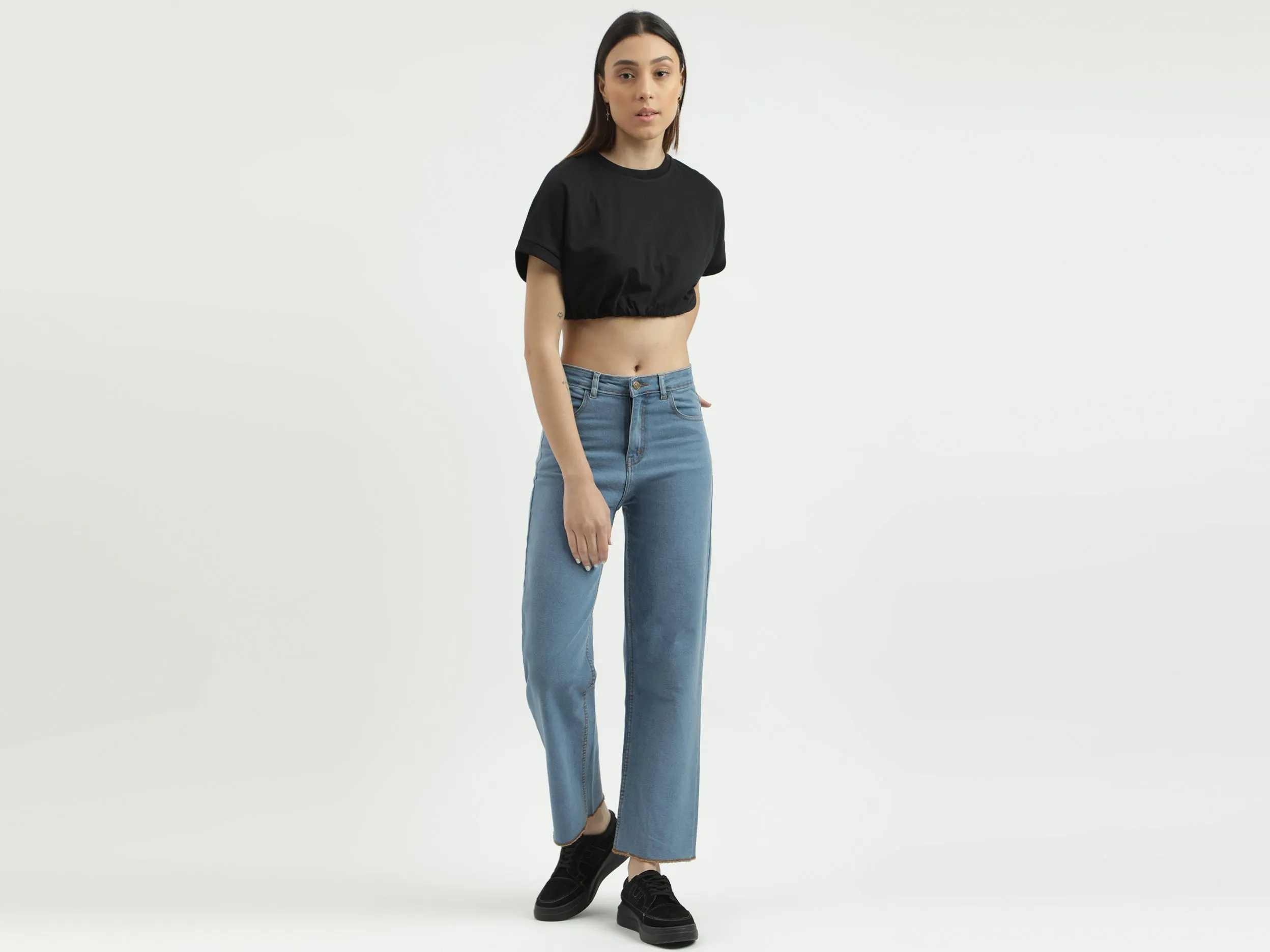 Regular Fit Round Neck Solid Top