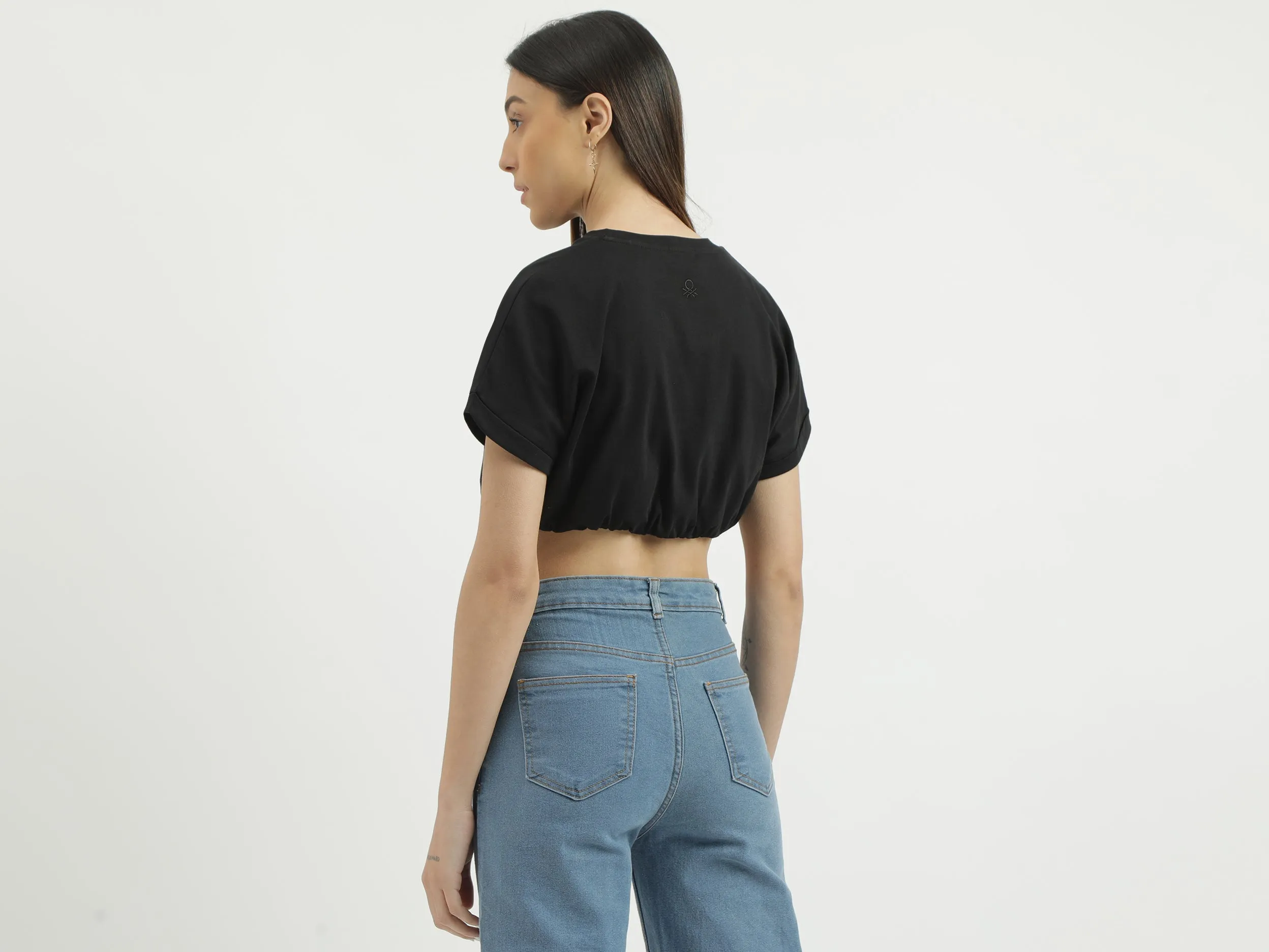 Regular Fit Round Neck Solid Top